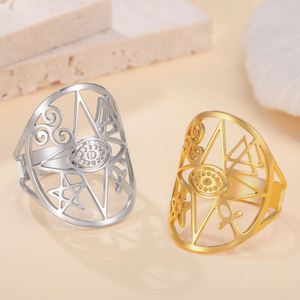 แหวนปรับขนาดได้ Myshape ลายสัญลักษณ์ทางจิตวิญญาณ เครื่องรางนำ<span class=keywords><strong>โชค</strong></span> สัญลักษณ์แห่งความสงบสุข ความสามัคคี ศาสนา <span class=keywords><strong>วง</strong></span><span class=keywords><strong>ล้อ</strong></span>แห่งชีวิต ทำจากสแตนเลส - Product Image 1