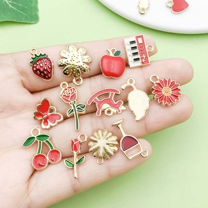 Pendentif en alliage rouge en forme de goutte d'huile pour la fabrication de bracelets, accessoires de bijoux DIY - Product Image 2