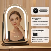 Miroir de maquillage LED simple face avec cadre métallique, miroir de coiffeuse haut de gamme pour dortoir, chambre de fille et maison