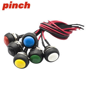 Pinch PBS-33B Waterproof <b>Push</b> <b>Button</b> <b>Switch</b> 12mm Hole Automotive Wiring Harness Ignition <b>Button</b> for Retrofit Upgrade - Product Image 1