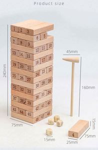Juego Clásico de Apilamiento Familiar, Torre de Bloques de Madera de Haya Natural con Números - Product Image 6