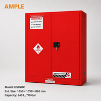 Armoire de stockage de matériaux inflammables de 340 L (90 gallons), en acier rouge, à double porte, armoire de sécurité pour laboratoire, atelier, fournisseur OEM