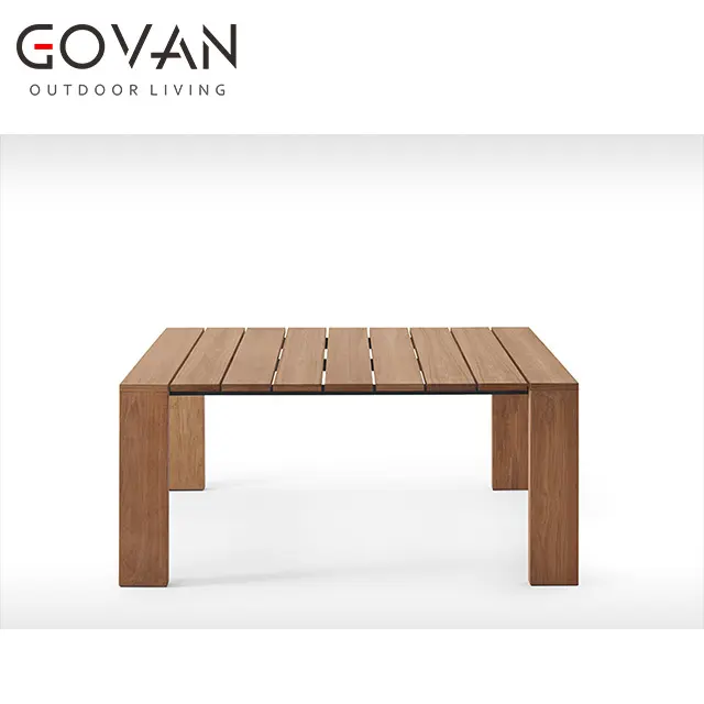 New Arrival Modern Design Outdoor Furniture Garden Hotel Leisure Solid Teak Wood Square Dining Table