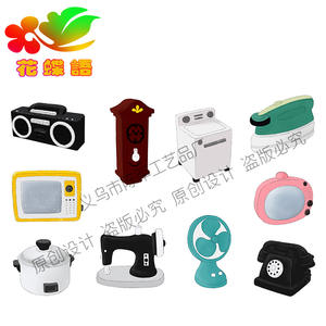 เครื่องใช้ไฟฟ้าในบ้านสไตล์เรโทร วันจินไล, ของตกแต่ง, ทีวีเรซิ่นสีดำขาว, วิทยุ, พัดลม, นาฬิกาแขวนผนัง, กล้องสไตล์ยุโรป - Product Image 4