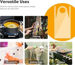 28×48 Inch Clear Disposable Plastic <b>Aprons</b>, 100PCS Large <b>Waterproof</b> Transparent <b>Apron</b>, Multipurpose <b>Apron</b> for Kitchen, Cooking - Product Image 3