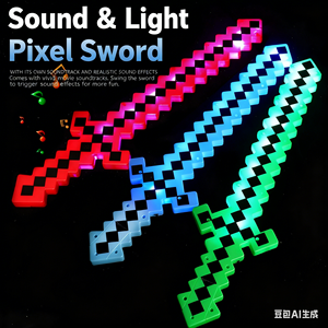 Espada de Juguete Pixel de 8 Bits con Luces LED y Sonido Luckykoo, Espada Pixel LED Clásica con Diamantes - Product Image 2