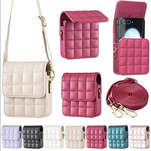 Funda de cuero de moda universal para Samsung Galaxy Z Flip 7 6 5 4 3 para <span class=keywords><strong>Huawei</strong></span> Nova Flip <span class=keywords><strong>P50</strong></span> <span class=keywords><strong>Pocket</strong></span> 2 S bolsa cordón - Product Image 4