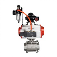 Vanne à bille pneumatique en acier inoxydable de type V Jinwei OEM, modèle QD-10, raccord NPT, DN15-DN50, régulation pour l'eau