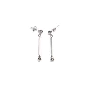 Pendientes de Moda, Acero Inoxidable 316L, Baño de Oro PVD, Resistentes y Sostenibles, Barra Larga con Extremos de Bola - Product Image 1