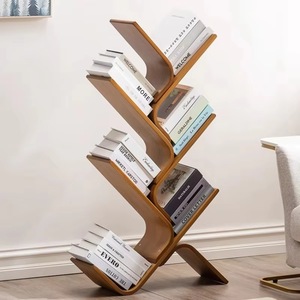 Étagère à livres créative en forme d'arbre, 6 niveaux, en bambou, style minimaliste, pour le salon, couleur naturelle - Product Image 4