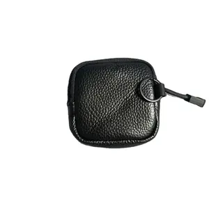 Portachiavi con borsello portamonete personalizzato con cerniera in pelle sintetica quadrata rotonda