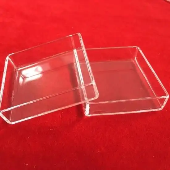 Corrosion/ heat resistant Natural Square glass petri dish clear fused silica quartz glass tank/container