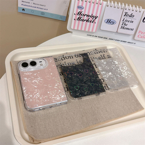 Étui de téléphone de luxe à motif coquillage pour iPhone Duo 18 Fold, coque rigide en PC antichoc avec protection de la charnière - Product Image 2