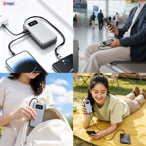 OEM ODM พาวเวอร์แบงค์ 20000mAh ชาร์จเร็ว 65W สาย USB-C ในตัว ผู้จัดจำหน่ายอุปกรณ์เสริมมือถือ - Product Image 4