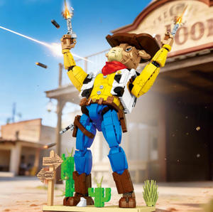 Figurine de cowboy western personnalisable à monter soi-même, ensemble de blocs de construction en plastique pour exposition historique et collection de <span class=keywords><strong>loisirs</strong></span> - Product Image 2