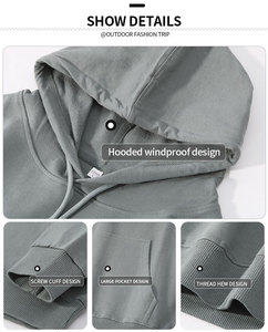 Hoodie Golf kualitas Premium dengan saku performa kaus 260GSM Terry katun murni Hoodie untuk pria - Product Image 3