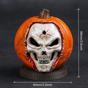 Glowing Pumpkin Skull Resin <b>Craft</b> Halloween Decorative Statue Indoor Battery Powered Home Decoration Gift - Product Image 5