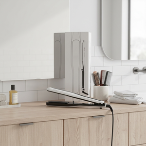 Weißes Glätteisen mit Keramikbeschichtung für Salon und Heimgebrauch - Product Image 2