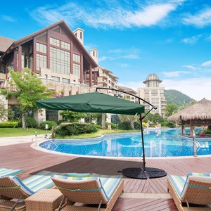 Base de Parasol en Forma de Abanico de Plástico HDPE para Exteriores, Bronce, 14 kg, Tipo Cantilever, para Hotel, Parque, Jardín, JD5022 - Product Image 6