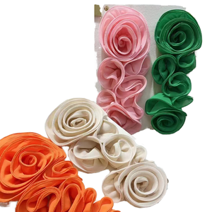 Grand patch de col de fleur de rose 3D en toile appliquée pour décoration de costume de chemisier de robe de bricolage-Style à coudre - Product Image 4