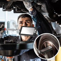 Miroir d'inspection de voiture télescopique avec éclairage LED 2 LED, angle de vue automatique à 360 degrés, outil d'endoscopie pour la détection automobile