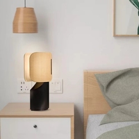 Lampe de table PM de style japonais avec abat-jour en tissu, lampe de chevet minimaliste pour chambre à coucher, lampe de bureau moderne en tissu, lampe de lecture décorative LED
