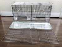 ORIENPET & OASISPET Cage d'élevage d'oiseaux empilable avec séparateur en fil métallique enduit de poudre OPT39143 produit pour animaux de compagnie