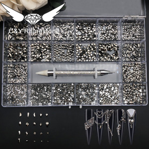 CY 3D Cristal <span class=keywords><strong>Strass</strong></span> Boîte Nail Crystal Bijoux DIY Nail Art Nail Décoration - Product Image 5