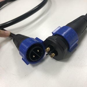 Kabel Ekstensi 2 Pin K20 K25 Tahan Air Pria Wanita IP67 Biru Konektor Putar Sirkular Kabel Harness - Product Image 5