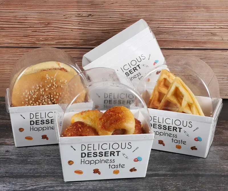 Wholesale eco-friendly sandwich box disposable breakfast sandwich packaging paper boxes