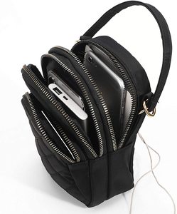 Durable High Quality <strong>Small</strong> Multi-Pocket Crossbody Phone Purse <strong>Black</strong> Women Quilted Crossbody Cell Phone <strong>Handbag</strong> - Product Image 3