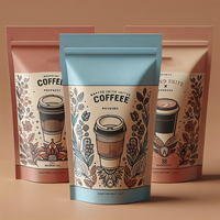 Sachet Plat Doypack en Aluminium Personnalisé Imprimé Refermable, avec Fermeture Éclair, pour Café ou Thé