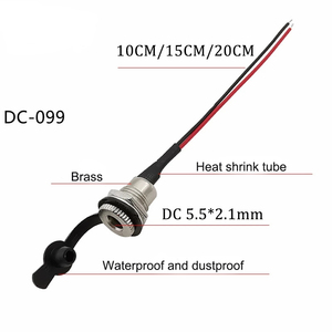 High Current 5.5MM 2.1MM 2.5MM 5.5X2.1 / 2.5 MM DC-099 Power <b>Socket</b> Waterproof Female <b>Cable</b> Plug DC Jack Connector - Product Image 5