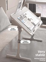 Nouveau bureau d'ordinateur pliable en MDF importé de Chine, table de lit réglable en hauteur, support d'écriture antidérapant pour l'étude des étudiants