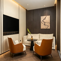 Boutique Urban Hotel Suite FF&E Einrichtungspaket, Kingsize-Bett, Freizeit-Sofagarnitur, Akzentwandpaneel, TV-Schrank, Komplettes Gästezimmer
