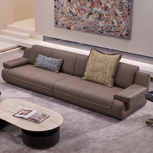 Service tout-en-un, canapé sectionnel en cuir véritable de haute qualité, style moderne, housses de canapé pour salon de villa - Product Image 1