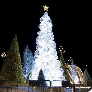 Detachable <strong>Artificial</strong> Street Decorations Spherical <strong>3D</strong> Pe Snowing Christmas <strong>Tree</strong> With Led <strong>Light</strong> - Product Image 1