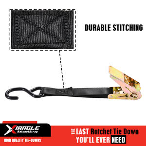 Sangle d'arrimage à cliquet classique et fiable, universelle, 1 pouce x 15 pieds, 1760 livres, zinc jaune, avec crochet en S pour déménagement domestique - Product Image 2