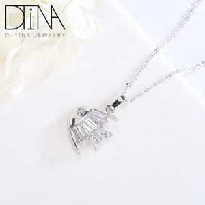 DTINA 18k Oro e Argento Placcato Multi-Zircone Collana di Pesce e Orecchino Insieme Dei Monili - Product Image 4