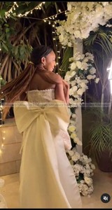 Siyah kızlar için fildişi kısa kokteyl elbiseleri doğum günü partisi önlük askısız kılıf büyük yay inciler Vestidos De <span class=keywords><strong>Dresses</strong></span> özelleştirilmiş - Product Image 3