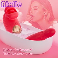 Vibrateur Rose Chaud pour Femmes, Jouet Sexuel Stimulateur G-Spot, Bouche avec 10 Modes de Morsure, Léchage, Vibration, Clitoridien, Anal, Mamelon, Pénétration, Godemiché