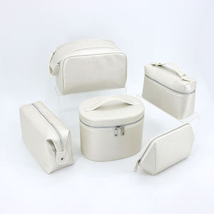 <b>Large</b> Custom Logo for Leather Water Resistant Zipper Makeup Bag Small Capacity Portable Cosmetic Storage <b>Gift</b> <b>Box</b> for Daily - Product Image 2