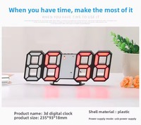 Reloj Despertador Digital 3D LED de Pared y Escritorio, Electrónico Contemporáneo de Alta Gama con Pantalla de Temperatura y Carga USB