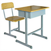 Meubles de classe scolaire, bureau et chaise en bois individuels, structure en métal, pour l'école primaire et secondaire, durables et robustes pour les études des élèves