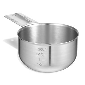 एकल स्टेनलेस स्टील 16 औंस 2 कप 480 मिलीलीटर मापने वाला कप - Product Image 1