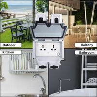 Prises murales IGERCN 2025 IP66 résistantes à la poussière et aux intempéries, 3 modules, 13A, ABS, 4 prises CA, compatibles Wi-Fi, pour usage résidentiel/général