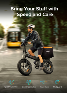 Bicicleta Eléctrica <span class=keywords><strong>Engwe</strong></span> <span class=keywords><strong>Ep</strong></span>-<span class=keywords><strong>2pro</strong></span> de 750w, Potente, con Llantas Gruesas de 20 Pulgadas, Plegable y Portátil - Product Image 5