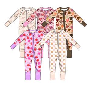 Yihui OEM/ODM op maat gemaakte fabriek, geen invoerrechten, bamboevezel gebreide baby rompers, casual print pyjama's, tweerichtingsrits, unisex voor de zomer - Product Image 6