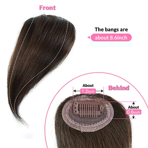 <span class=keywords><strong>Frange</strong></span> Clipsée en <span class=keywords><strong>Cheveux</strong></span> Humains Naturels Noués à la Main pour Filles, Convient à Toutes les Formes de Visage et Donne un Aspect Jeune - Product Image 5