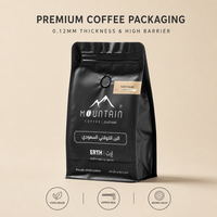 Sac d'emballage pour grains de café écologique, réutilisable, durable, épaissi, à haute barrière, à fond plat, refermable avec fermeture éclair